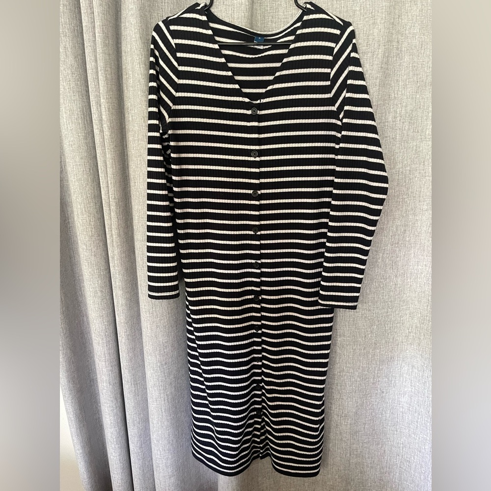 Old Navy striped long button down cardigan/dress